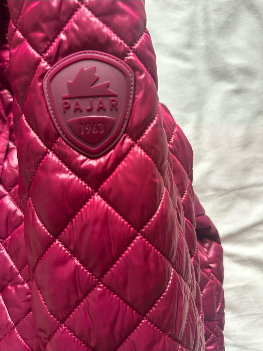 Pajar Canada Peridot Diamond Quilted Longline Hooded Shacket Pink Size S - Picture 6 of 16